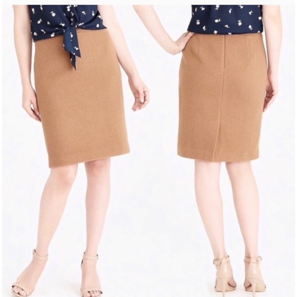 J. Crew Factory Dresses & Skirts - J Crew Camel Wool Blend Pencil Skirt